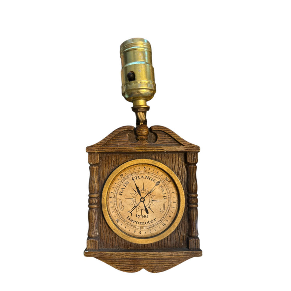 Vintage Sconce Brown Gold Barometer Print Wall Decor